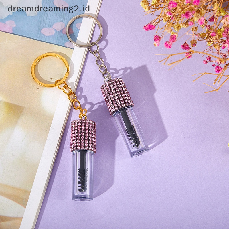 (drea) 1pcs Reusable Eyelash Extension Mini Maskara &amp; Lash Wand Brush Keyring//