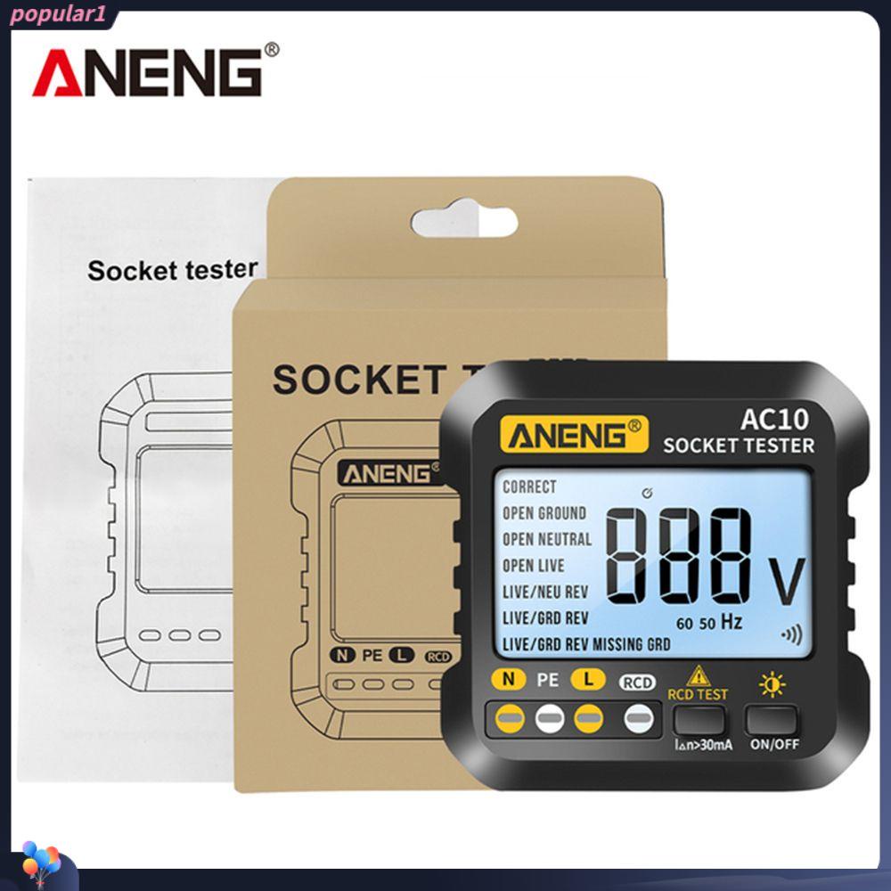 POPULAR Populer Digital Smart Socket Tester ANENG AC10 Electroscope US/UK/EU Plug Test Tegangan