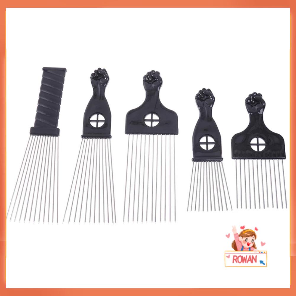 R-FLOWER Sisir Logam Aksesoris Salon Styling Alat Rambut Afrika