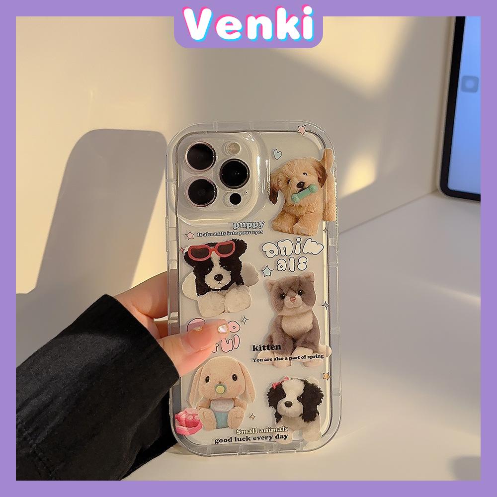 VENKI - Untuk iPhone 11 Case Bening Phone Case TPU Soft Shell Kantong Udara Tahan Guncangan Perlindungan Kamera Hewan Kartun Lucu Kompatibel dengan iPhone 14 13 Pro Max iPhone 12 Pro Max XR XS 7 8