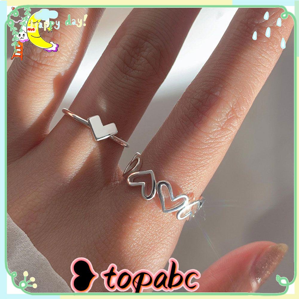 TOP Cincin Terbuka Aksesoris Pesta Lucu Baru Bentuk Hati