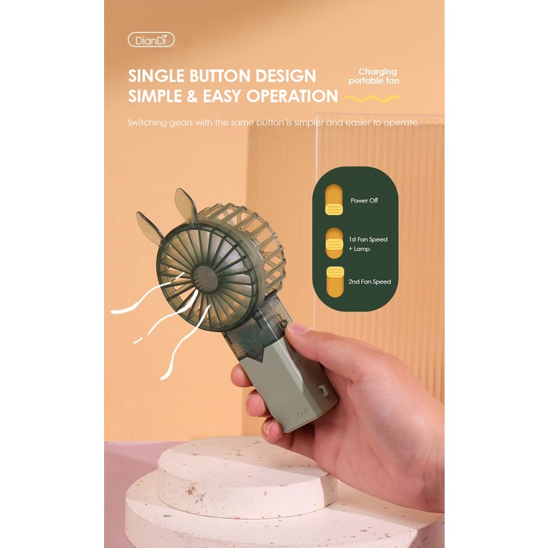 Kipas Angin Mini Fan Portabel Genggam DianDi SQ2259 Kipas Lucu Rusa