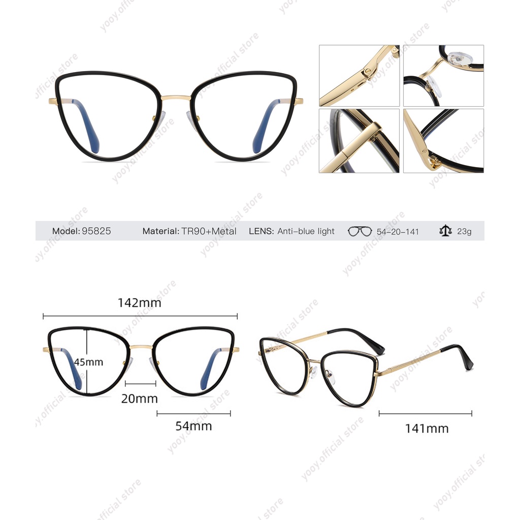 Kacamata Fashion Cat Eye Photochromic Anti Radiasi Untuk Wanita