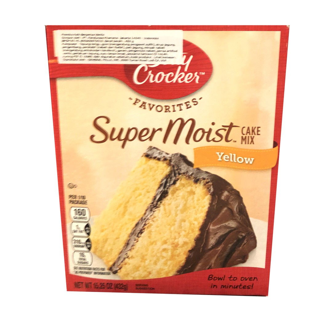 Betty Crocker Super Moist Cake Chocolate Fudge Food Yellow 432gr Tepung Premiks Kue Cake Instan