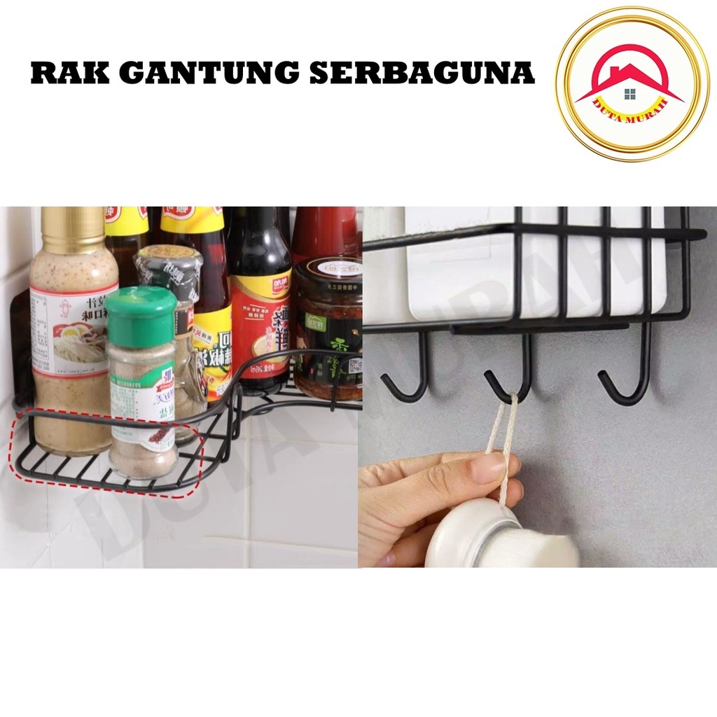 Rak Sudut Kamar Mandi/Tempat Sabun / Rak Dapur Besi Gantung Keranjang Sudut Kamar Mandi