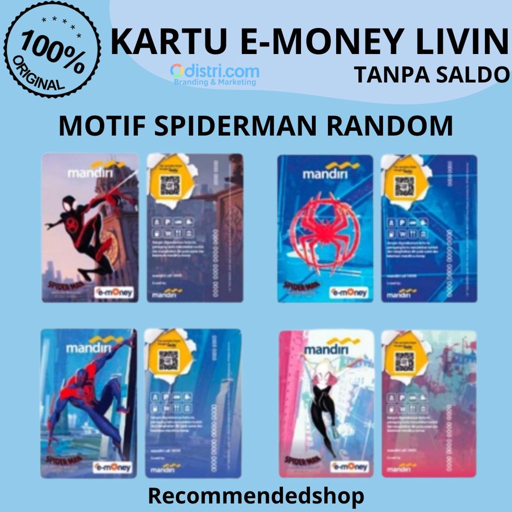 E-money SPIDERMAN SALDO 0 Kartu Pembayaran Elektronik Dompet Digital Transaksi Non-Tunai Cashless Payment Gateway Digital Wallet Mobile Virtual Currency