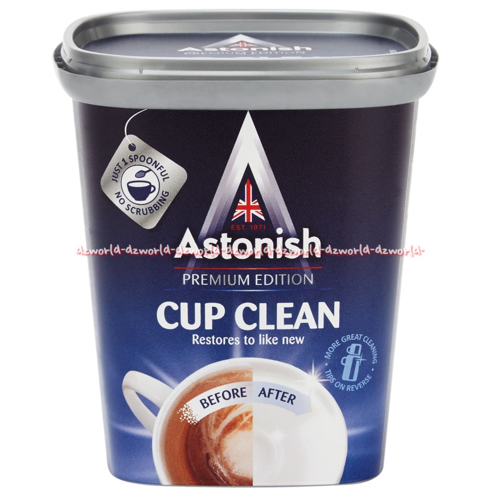 Astonish Cup &amp; Revive 350gr Sabun Cuci Piring Gelas Bubuk Pembersih Penghilang Noda Hitam Coklat Teh Kopi di Piring Gelas Alat Makan Astonis Cups Cleans Cleaner Powder