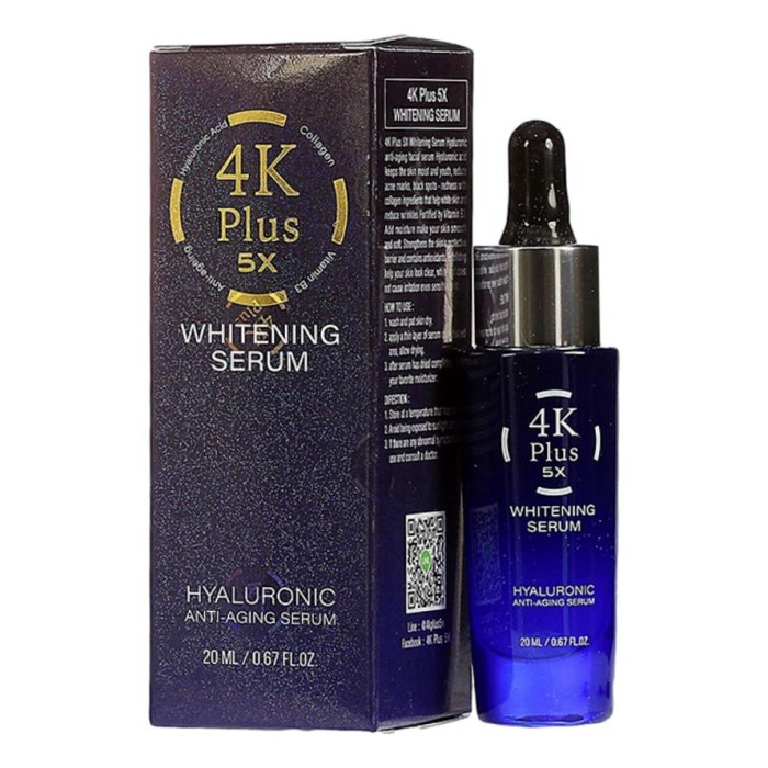 4K PLUS 5X WHITENING SERUM - Hyaluronic Anti Aging Serum 20ml