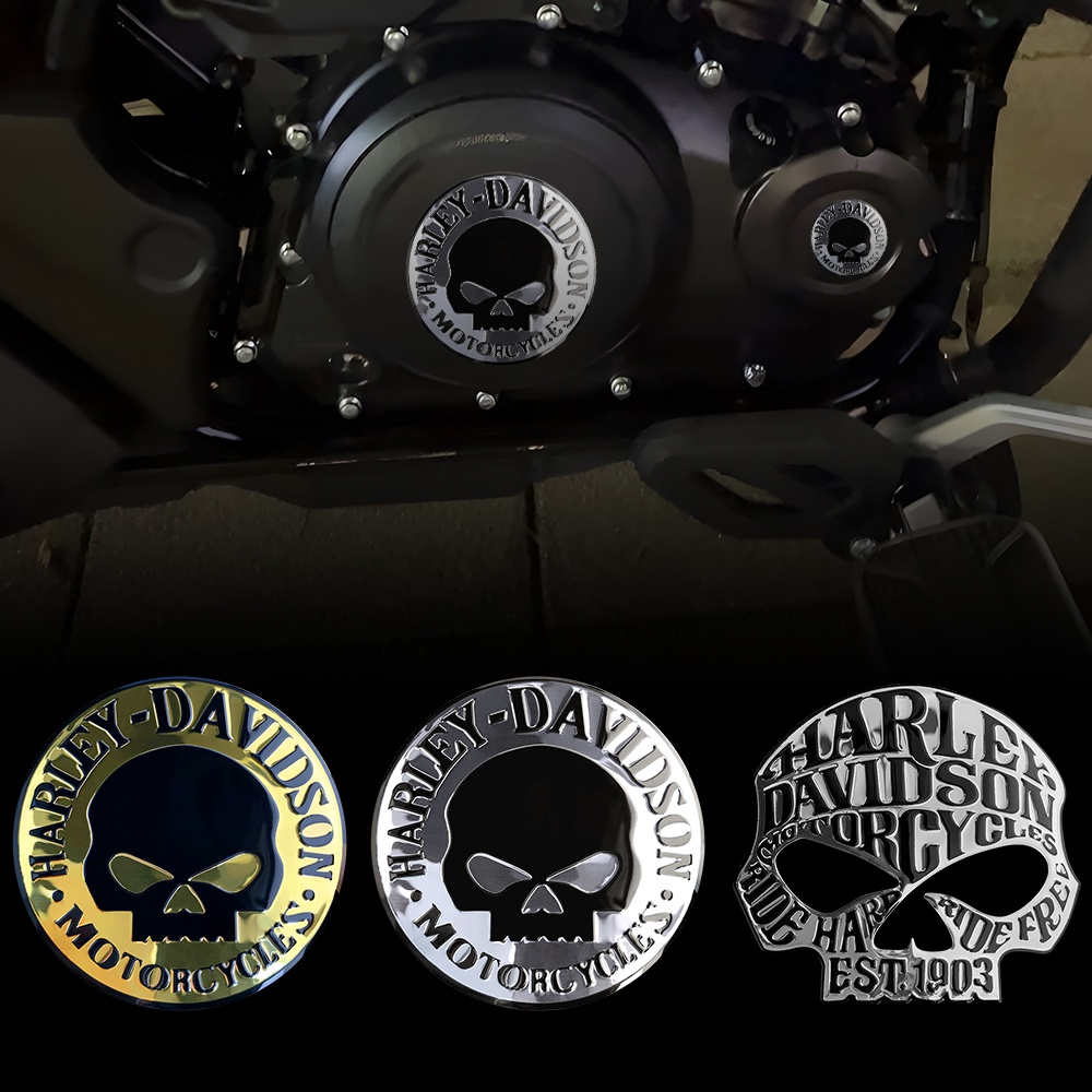 Harley Stiker Reflektif emblem LOGO Motor Aluminium Decal Dekorasi Tangki Bbm Untuk Harley-Davidson Dyna Street Bob Rider XL 883 Electra Glide Road King