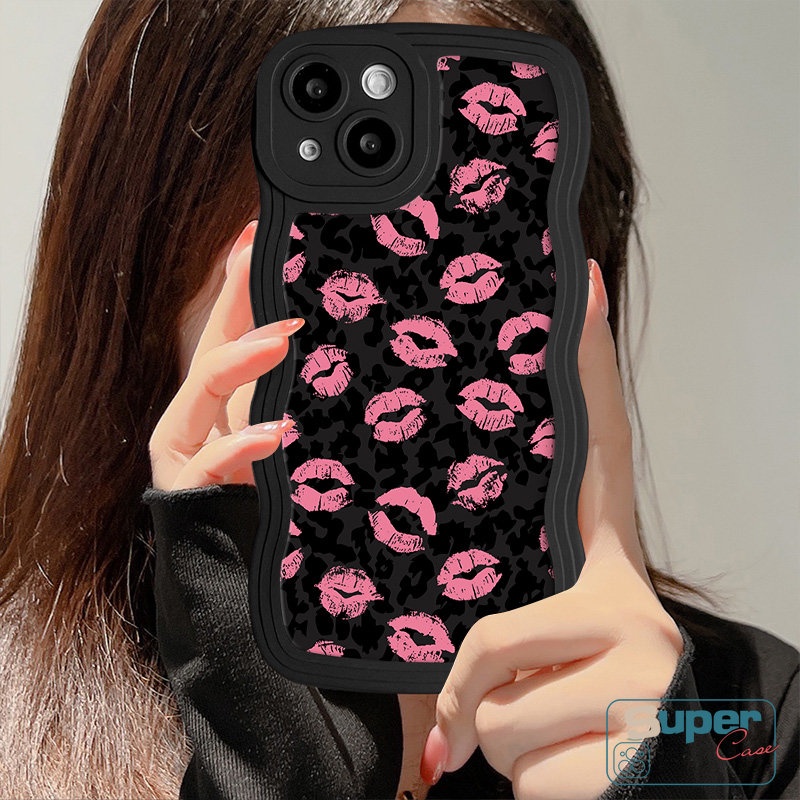 Casing Tepi Bergelombang Motif Bibir Graffiti Untuk Infinix Hot12 9 11 10 Play 10 Pro Note Hot 9 10 20 11s 20s 10s 12i 10Lite 812 Pro Smart5 4 6 Plus 12 G96 Art Love Heart Oil Soft Case Cat