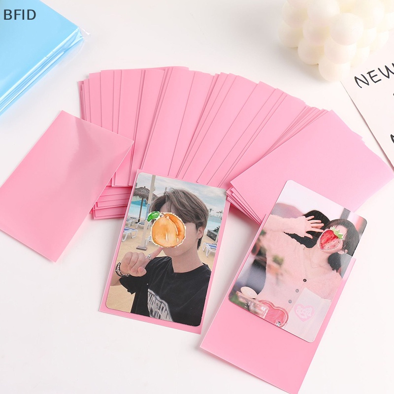 [BFID] 50pcs /pack Ice Cream Color Card Bag Photocard Sleeves Idol Photo Cards Tas Penyimpanan Pelindung PP Frosted Card Film [ID]