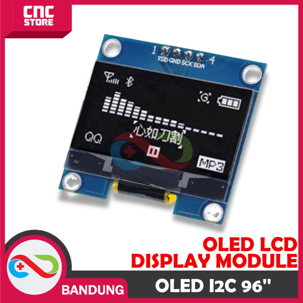 OLED WHITE PUTIH 0.96 INCH I2C IIC 128X64 DISPLAY MODULE LCD