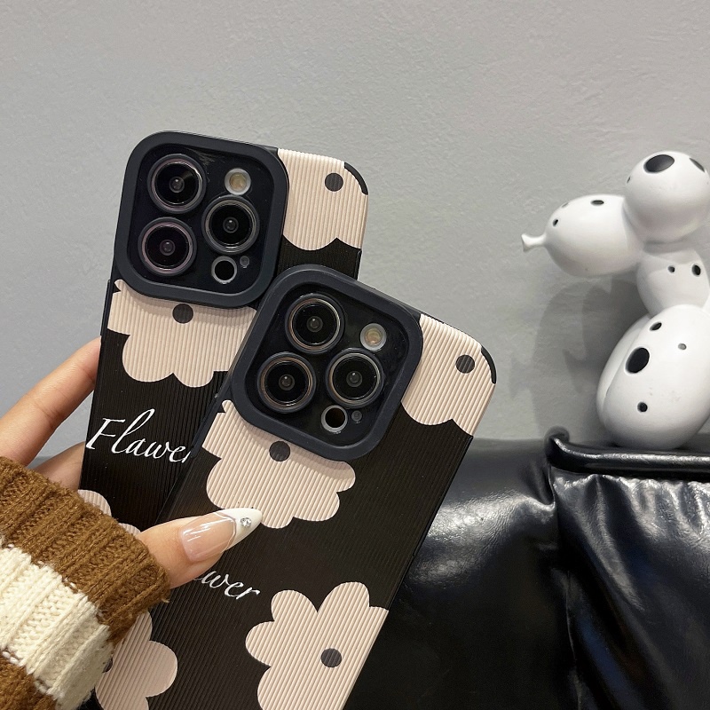IPHONE Untuk Iphone14 13 12 11 Pro Max X XR XS Max7 8 Plus Bunga Tekstur Vertikal Kulit Pelindung Soft case