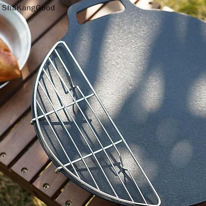 Panggangan anti lengket mporttainless steel mportarbecue grill kagakdoor camping Barbecue krancang setengah lingkaran grill k