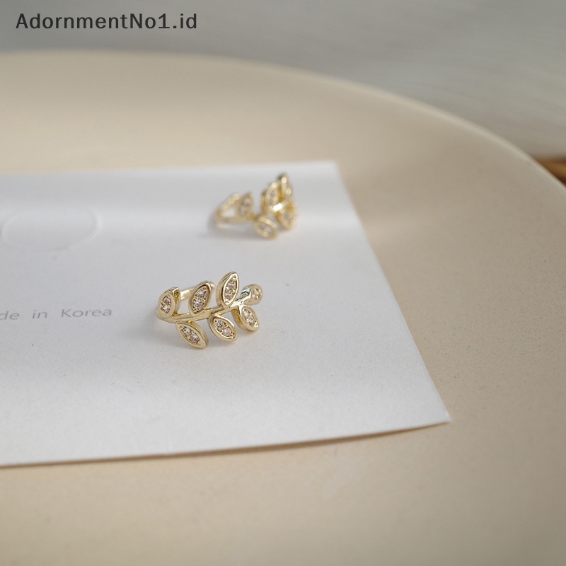 [AdornmentNo1] 1pc Cute daun logam Earcuff klip On Earring untuk wanita perempuan tidak palsu Cartilage Earrings cincin telinga