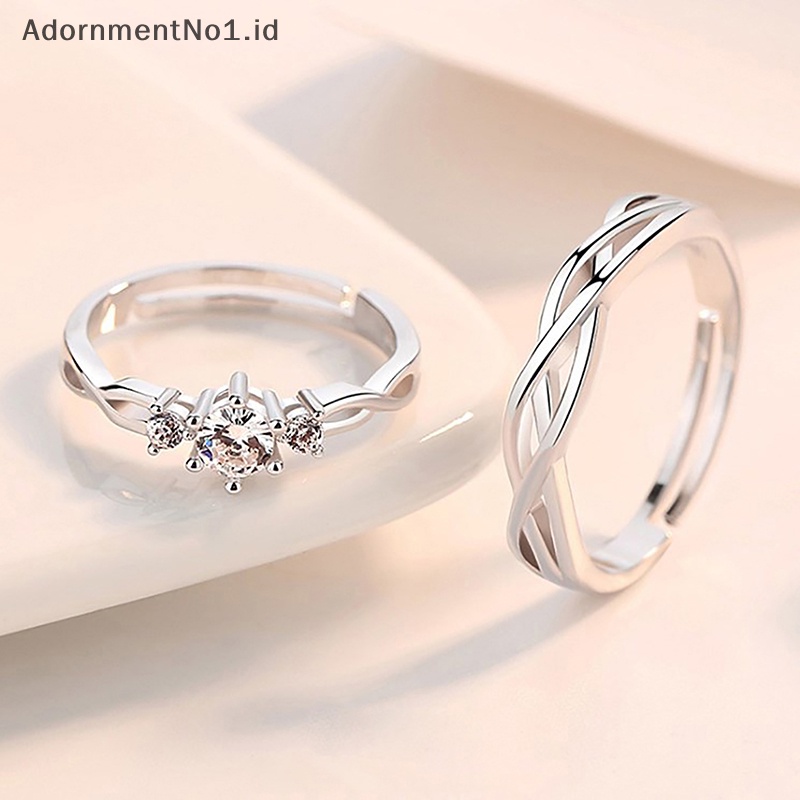 [AdornmentNo1] Romantis pangeran kecil rubah pasangan cincin lucu terbuka Adjustable pecinta cincin perhiasan hadiah hari valene