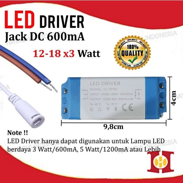 LED Driver Power Supply Downlight 8-12 12-18 18-24 x 3W Watt DC Plug