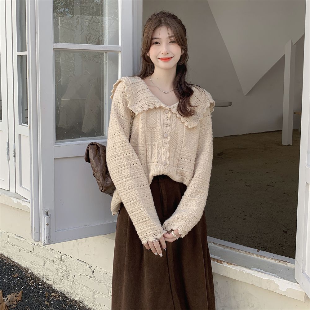 Premium Cardigan Rajut Wanita Lengan Panjang Vintage Casual Atasan