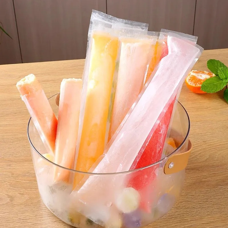 20pcs Kantong Es Loli Sekali Pakai/Tabung Freezer Dengan Segel Zip/Cetakan Pembeku Yogurt Jus/Cetakan Es BPA Free/Bungkus Es Permen/Perlengkapan Pesta Musim Panas