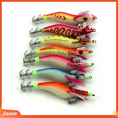 (In Stock) Umpan Palsu Bentuk Udang Plastik Luminous Lures Bionic Squid Hook Fishing Lure