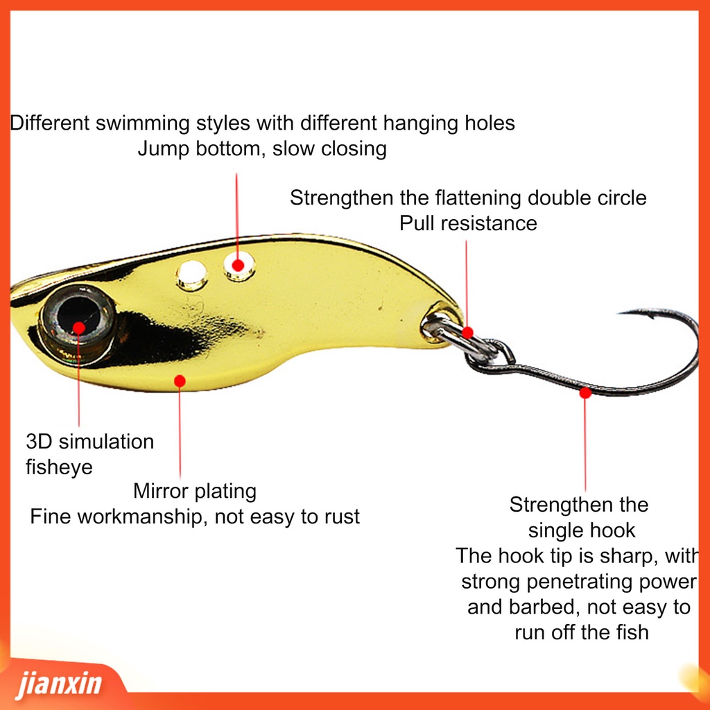 (In Stock) 5Pcs 28mm Mini Getar 3D Mata Memancing Umpan Logam Umpan Palsu Untuk Outdoor