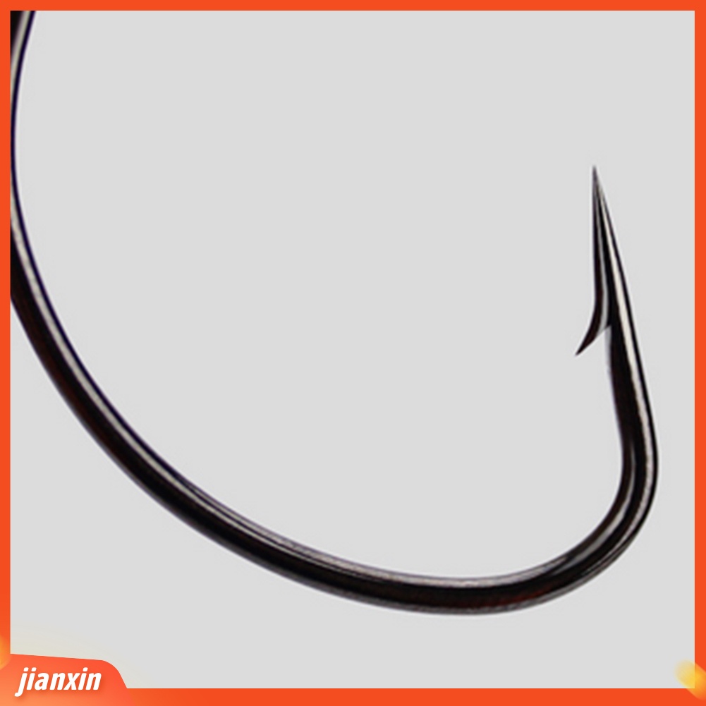 (In Stock) 50Pcs Kait Jig Umpan Lembut Cacing Baja Karbon Tinggi Dengan Pin Twist Spring Lock