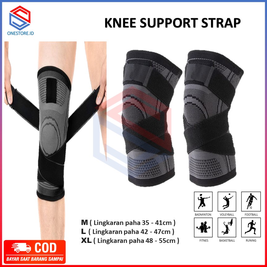 Pelindung Lutut AOLIKES Deker Pelindung Lutut Double Strap Kneepad Protector Support Olahraga Running Fitness Cycling