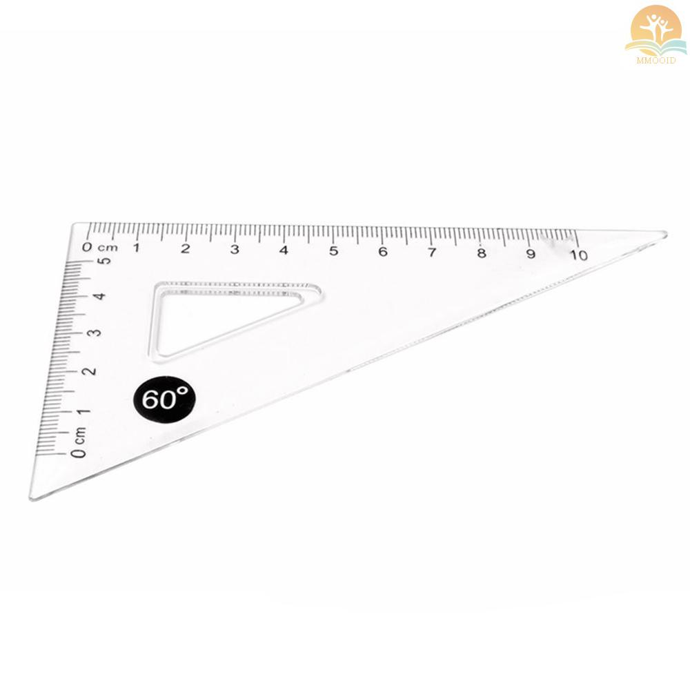 In Stock 4buah Set Penggaris Alat Geometri Matematika Bahan Plastik Bening Termasuk Penggaris Lurus 6-inci &amp; 2pcs Penggaris Segitiga &amp; Busur Derajat Untuk Perlengkapan Siswa Sekolah Kantor