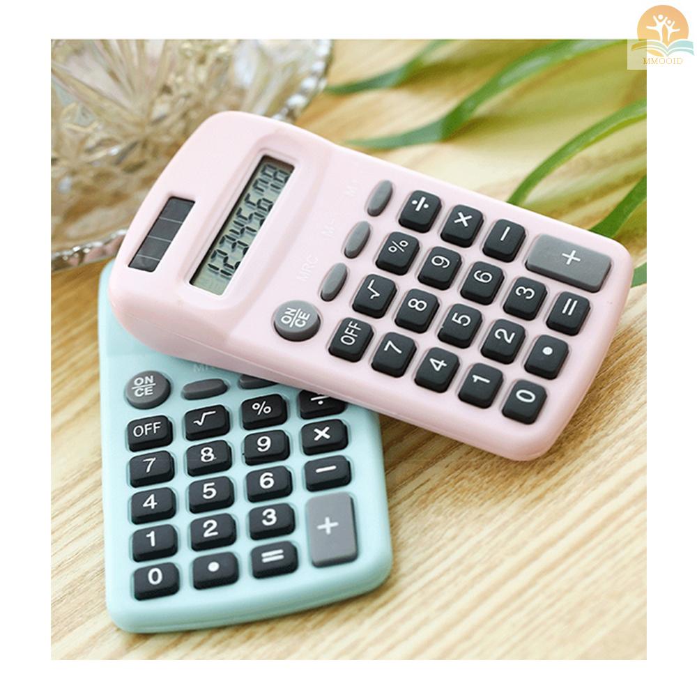 In Stock Kalkulator Lucu Mini 8digis Display Solar &amp; Baterai Dual Power Portable Elektronik Calculator Alat Penyejuk Penyejuk Untuk Siswa Sekolah Anak Kantor Rumah