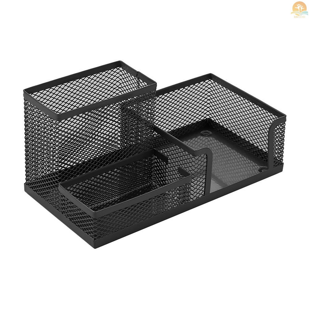 In Stock 3storage Multifungsi Organizer Meja Mesh Metal Tempat Pulpen Penyimpanan Wadah Alat Tulis Untuk Rumah Kantor