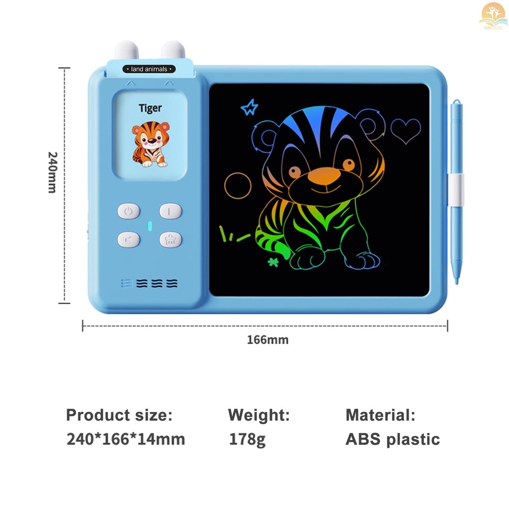 In Stock Talking Flash Cards Writing  2 in 1 Educational Child LCD Drawing Board Autism Sensory Speech Therapy Toddler Talking Flash Cards Drawing  for Kids with 224 Si