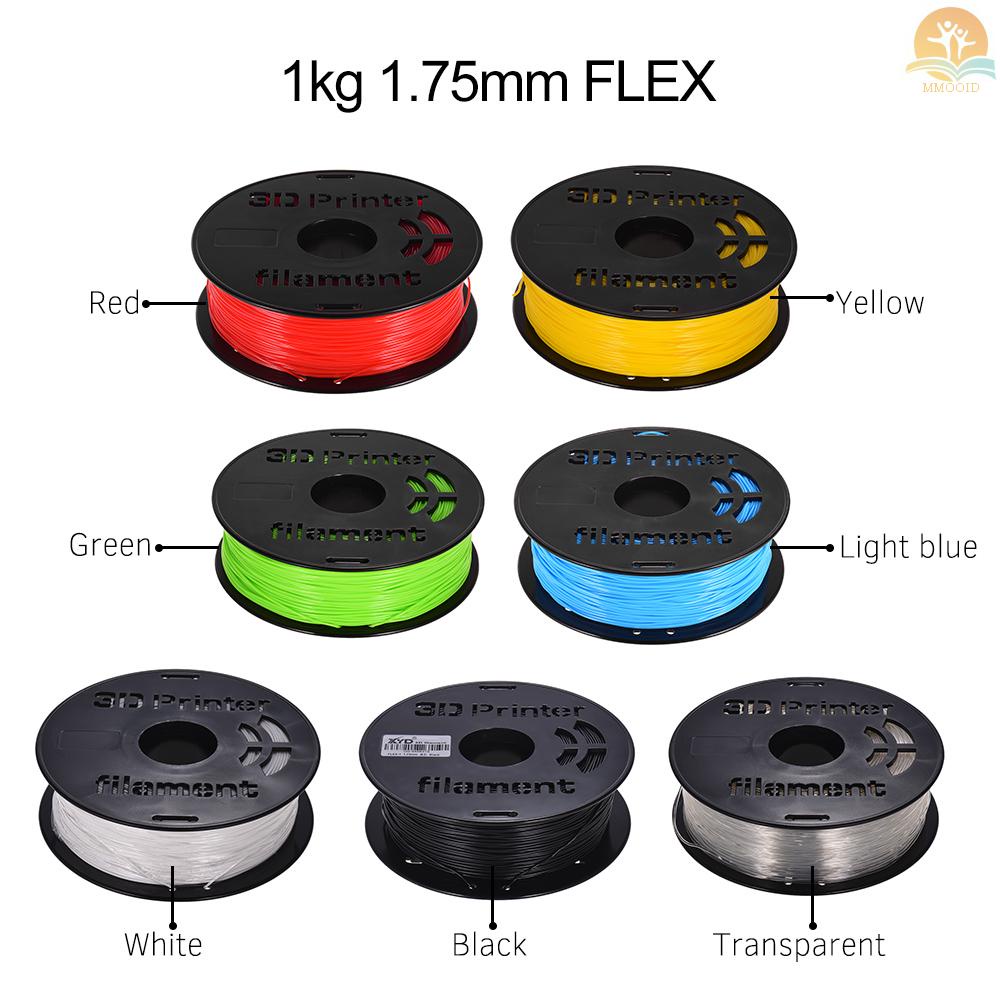 In Stock 1KG/ Spool 1.75mm Flexible TPU Filament Printing Bahan Perlengkapan Putih, Hitam, Transparan Untuk Printer 3D Pulpen Gambar Merah