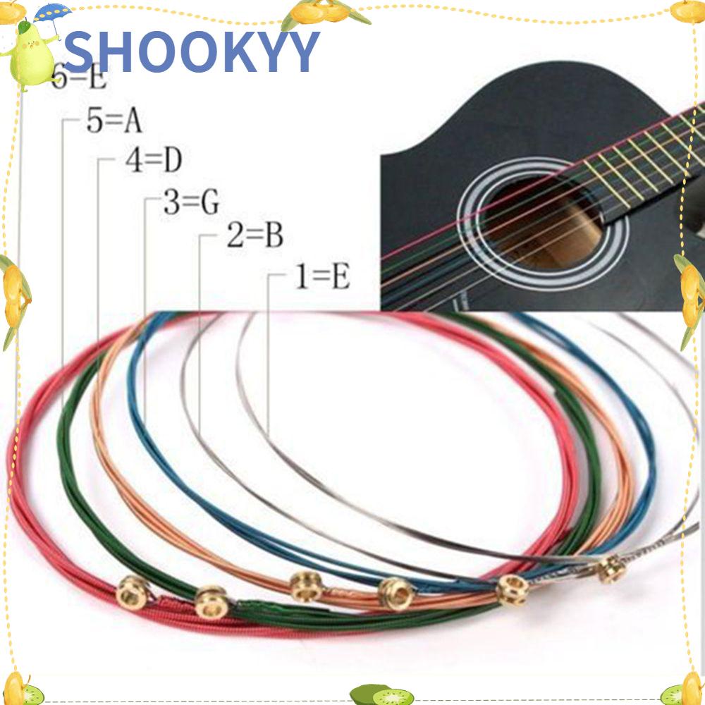 CHOOKYY Senar Gitar Akustik Profesional Rainbow Bahan Baja Ringan