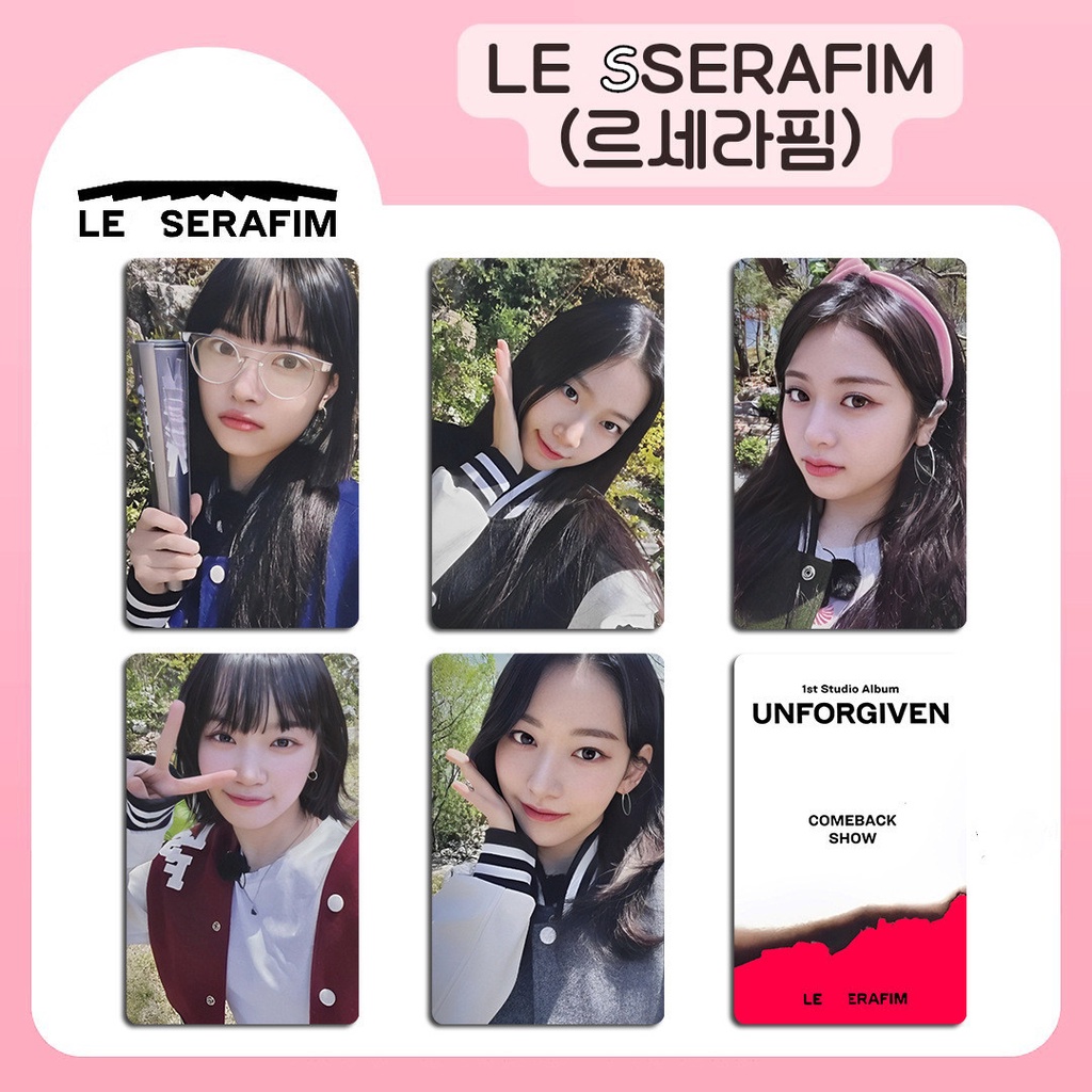 5pcs /set LE SSERAFIM Album UNFORGIVEN Photocards Lomo Card Lesserafim Kpop Postcards Koleksi Khusus Seri