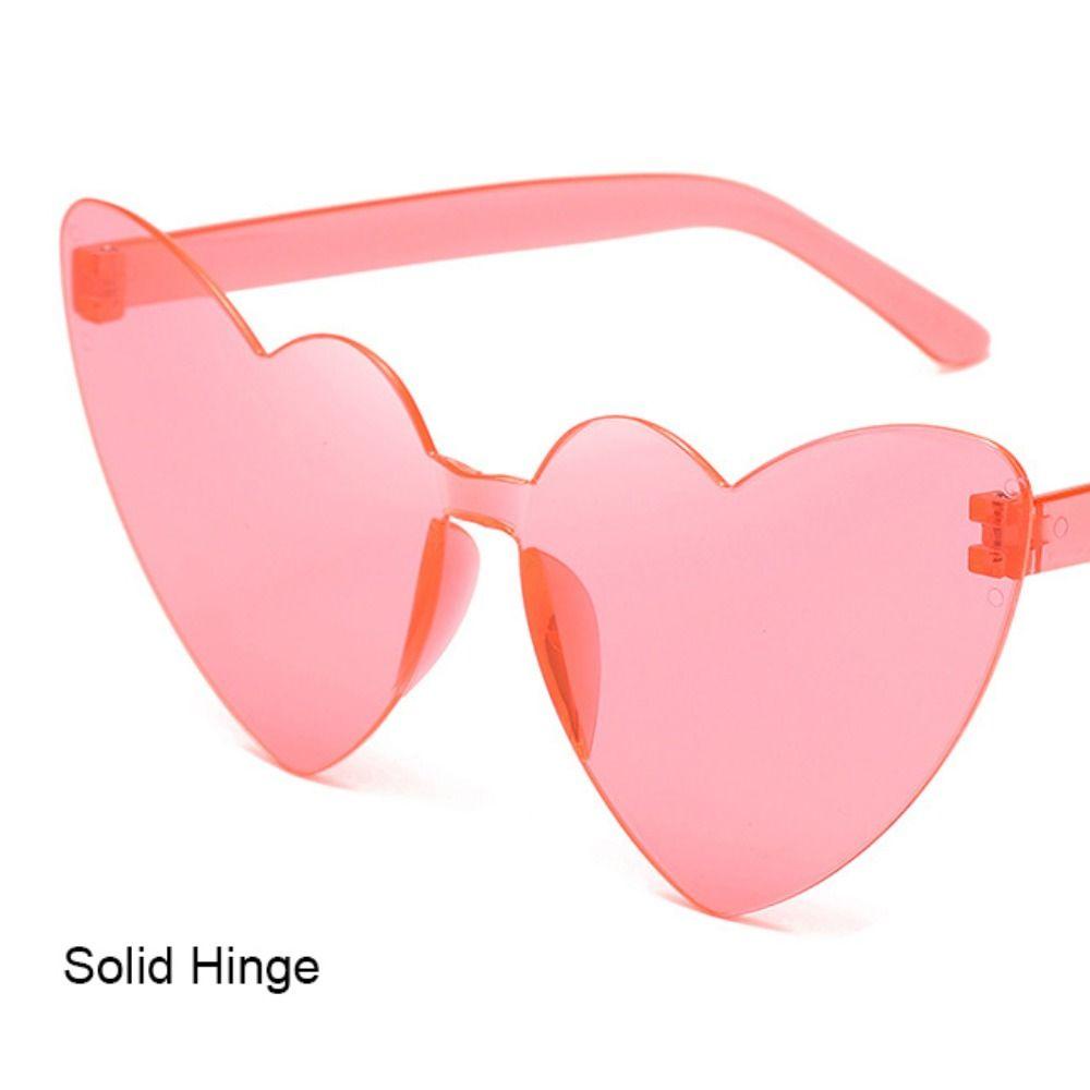 LILY Heart Shades, Kacamata Hitam Berbentuk Hati Warna-Warni, Fashion Lensa Gradasi Tanpa Bingkai Perlindungan UV400 Kacamata Matahari Trendi Untuk Wanita