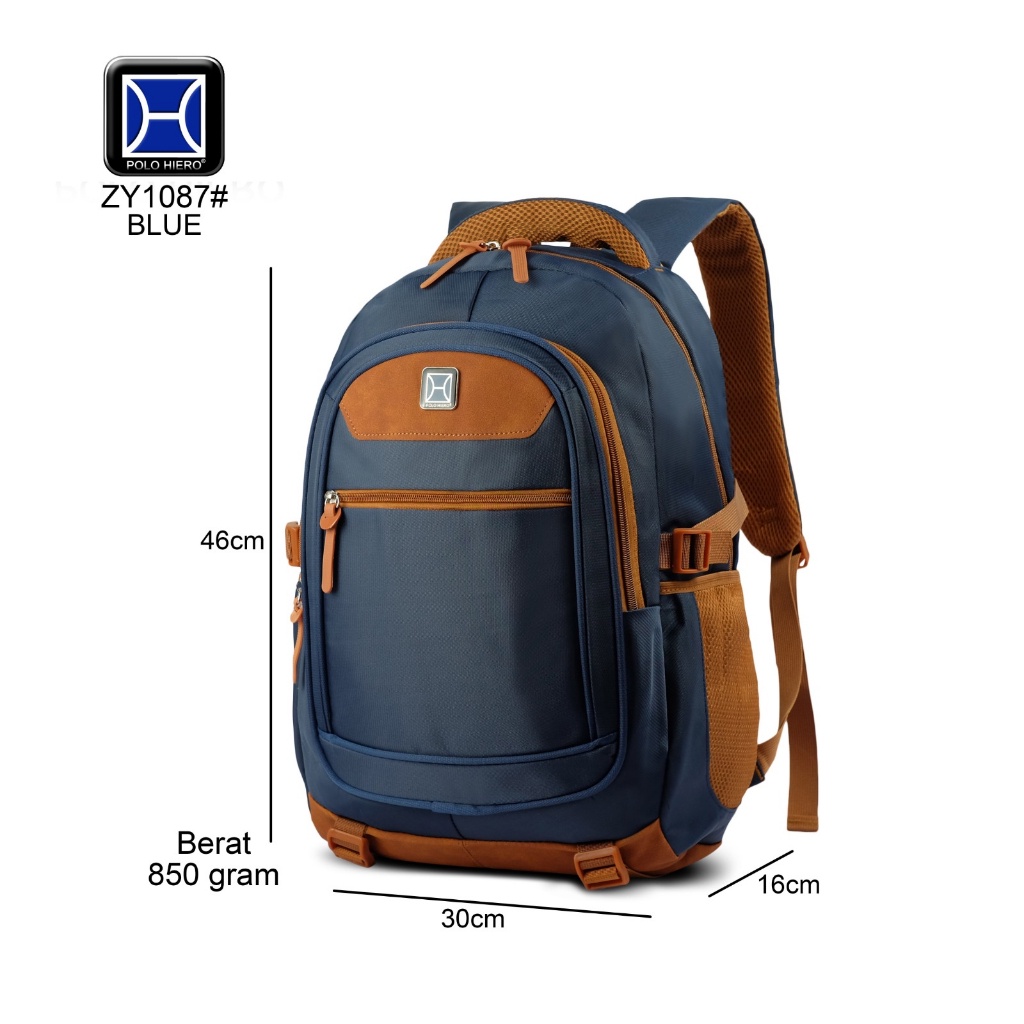 Tas Ransel Polo Hiero ZY1087 Tas Pria Laptop Tas Ransel Sekolah Tas Kerja Tas Kuliah