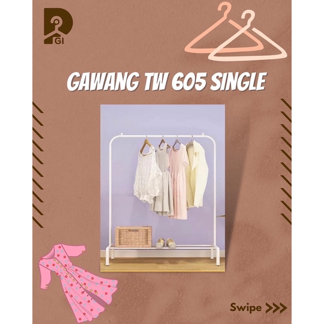 (PGI100) Rak Baju Gantungan Baju Besi Kuat Stand Hanger Display Butik Bazar Jemuran Pakaian Gawangan