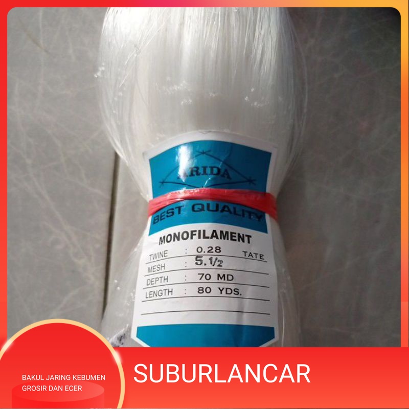 Jaring Arida 0.28 5½ 70md/80yds tate Jaring Ikan Arida Jaring Ikan senar