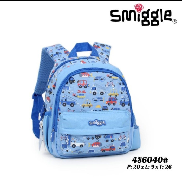 Ready. Tas Smiggle Tk blue car backpack/ tas sekolah Smiggle/ kado