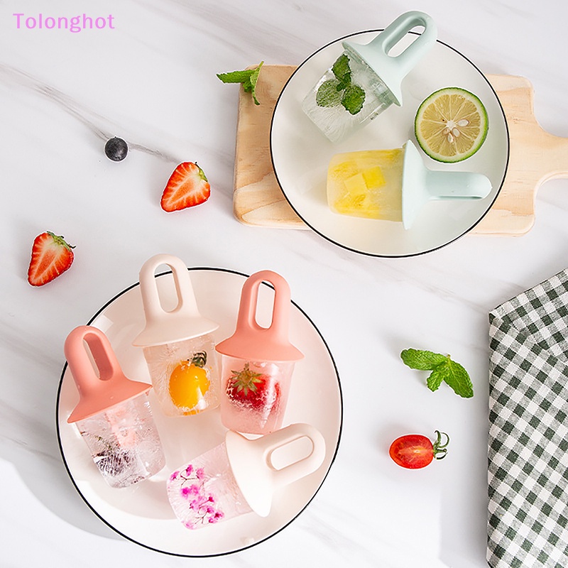 Tolonghot&gt; 1Pc Cetakan Es Krim Popsicle Mini Dengan Penutup Cetakan Es Pop Plastik Set Anak Bayi Buah Milkshake Ice Cream Mold Alat Dapur well