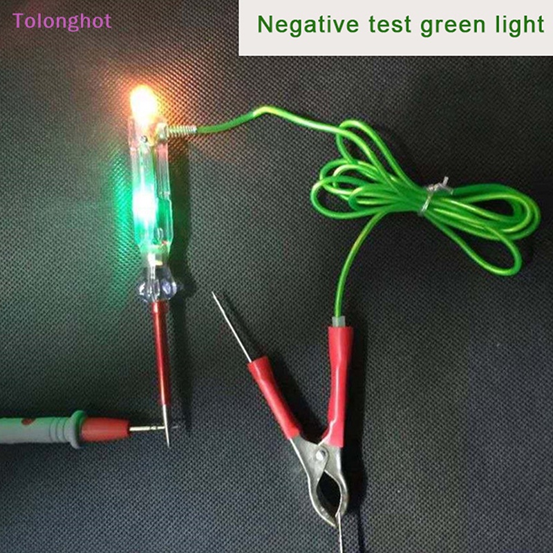 Tolonghot&gt; Lampu Tes 6-24V Inovatif Dan Praktis Dengan Probe Ganda 47inci Kawat Antibeku Klip Buaya Otomotif LED Circuit Tester well