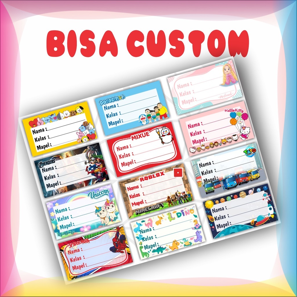 

TB isi 20 pcs Stiker Label Nama Sekolah Custom (7x4cm)