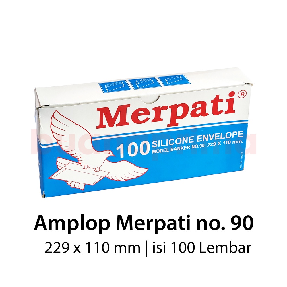 

Amplop Merpati no.90 229x110mm isi 100 Lembar Pakai Lem Putih Polos