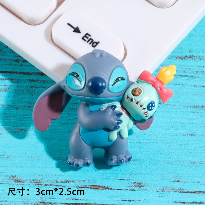 6pcs /Set Mainan Angka Lilo and stitch Tangan stitch Kartun Yang Indah Dengan Mainan model Coret