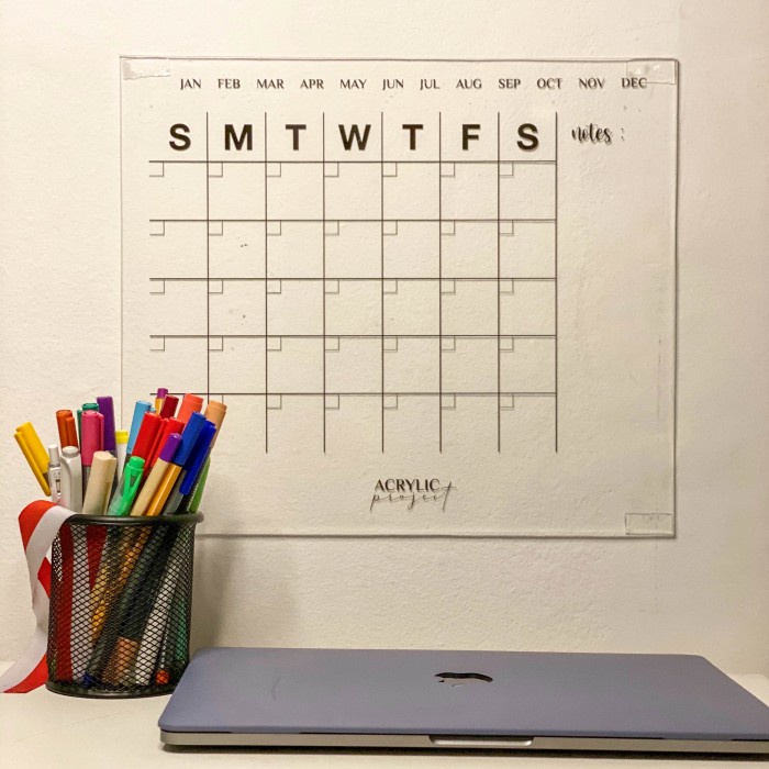 

✨BISA COD✨ -Acrylic Monthly Weekly Planner A Akrilik
