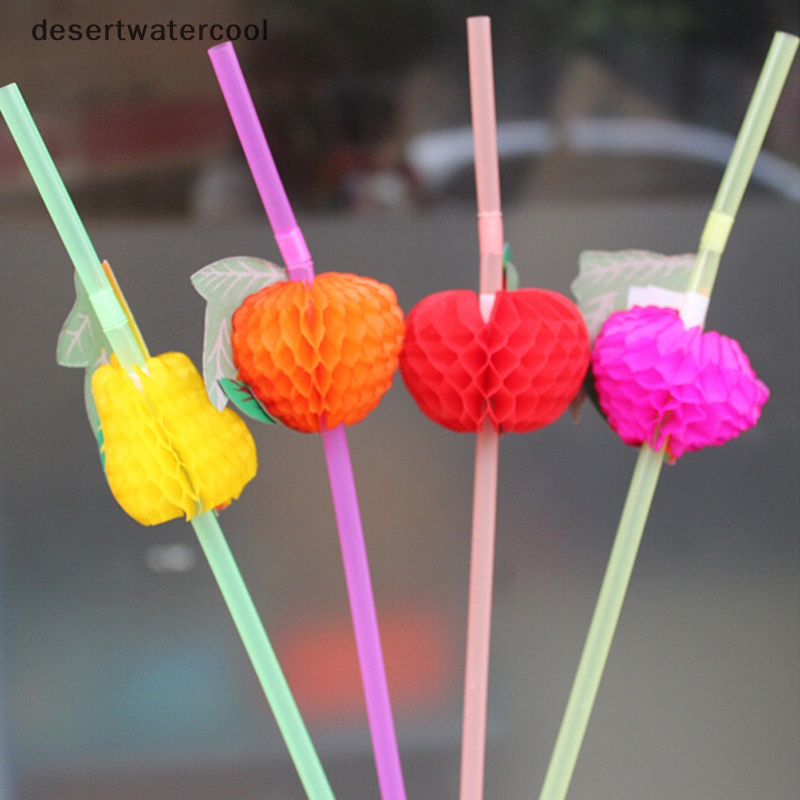 Deid 50dotan Minum Plastik Payung Kertas Pesta Pantai Sedotan Buah Supply Martijn