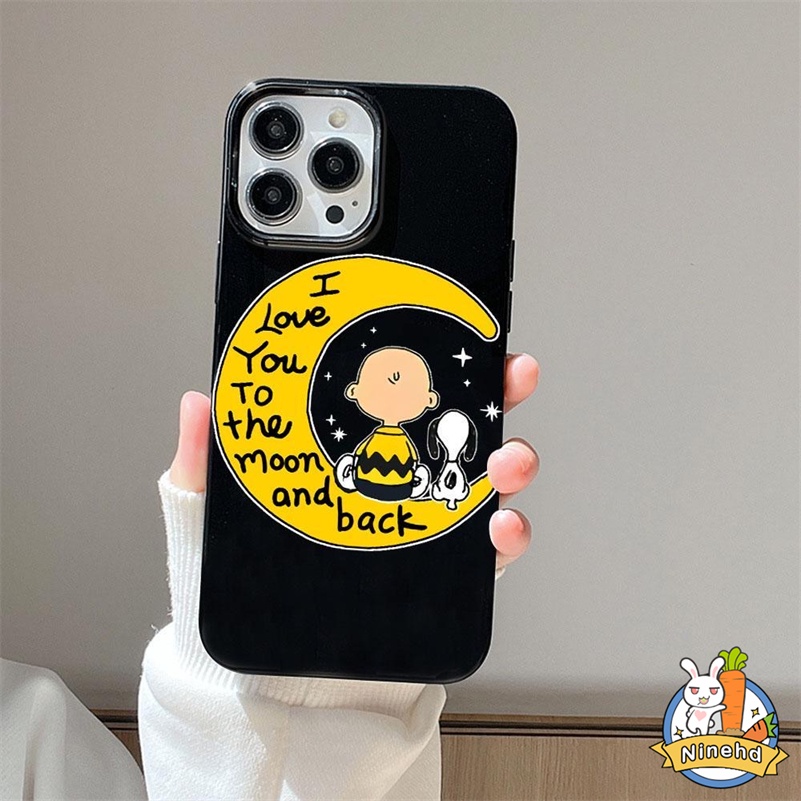 IPHONE Snoopy Kartun Fashion Phone Case Kompatibel Untuk Iphone14 13 12 11 Pro Max X Xr Xs Max 8 7 6 6s Plus SE 2020simple Shockproof Glossy Silikon Case Frame Pelindung Penutup Belakang