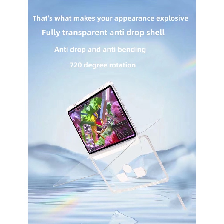 360 Rotating Acrylic Crystal Case For iPad Gen 7/8/9/10 Pro 11&quot; M1/M2 Air4/Air5 2021/2022