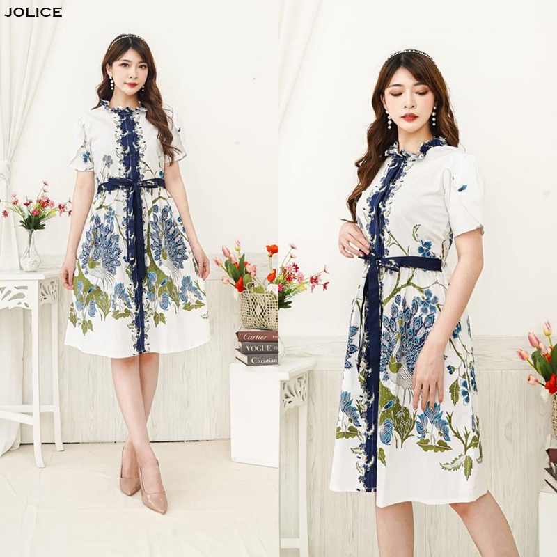 Evercloth Jolice Dress Batik Modern Wanita Gaun Terusan Jumbo