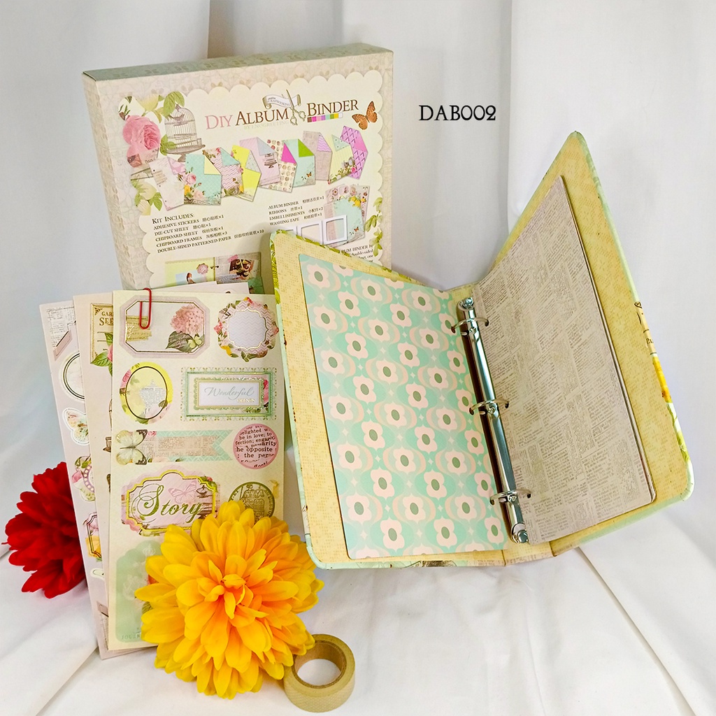 

Binder Notebook A5 Paper Flower Green DAB002